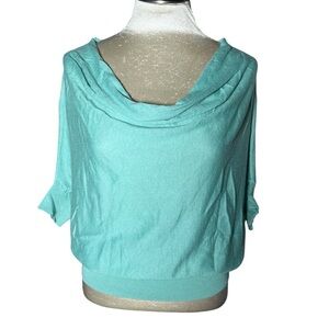 LOFT Ann Taylor cowl knit Women's Teal Sweater top M